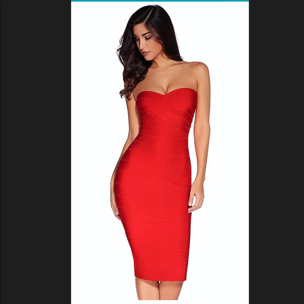 Strapless Bandage Bodycon Dress
